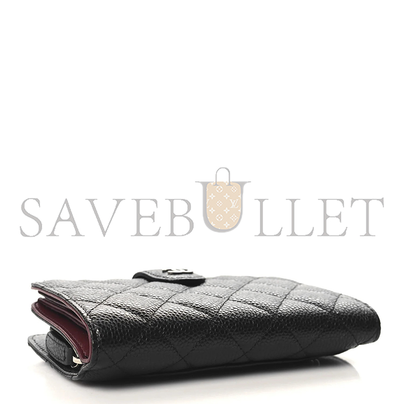 CHANEL CAVIAR QUILTED CC FRENCH WALLET BLACK A48667 (15*10*2.5cm)